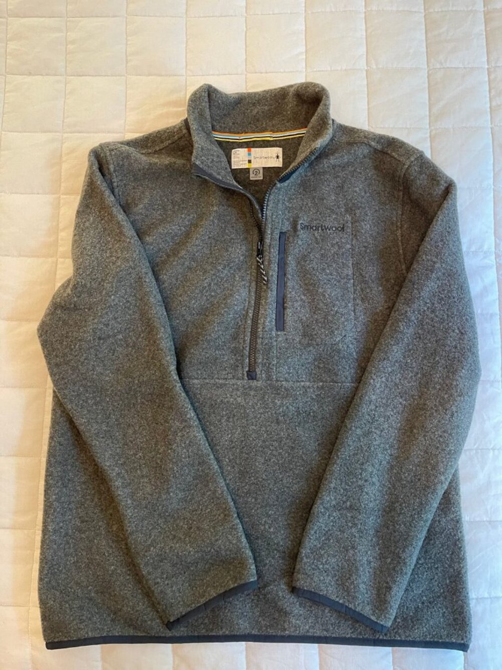 Smartwool Quarter-Zip Fleece Pullover - Heather Grey
